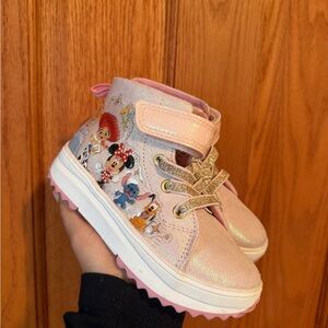 Disney 100 Pink Kids Shoes with Cartoon Characters